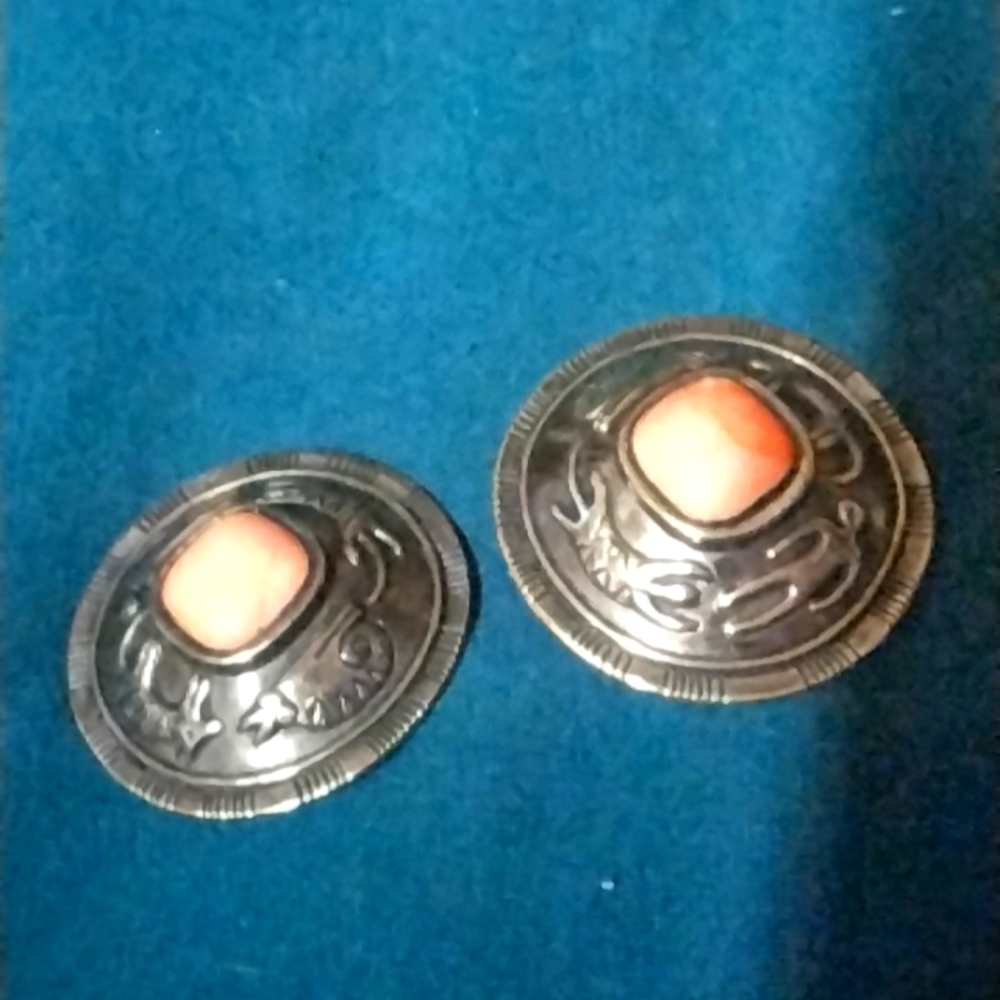 Native American vintage clip on earrings